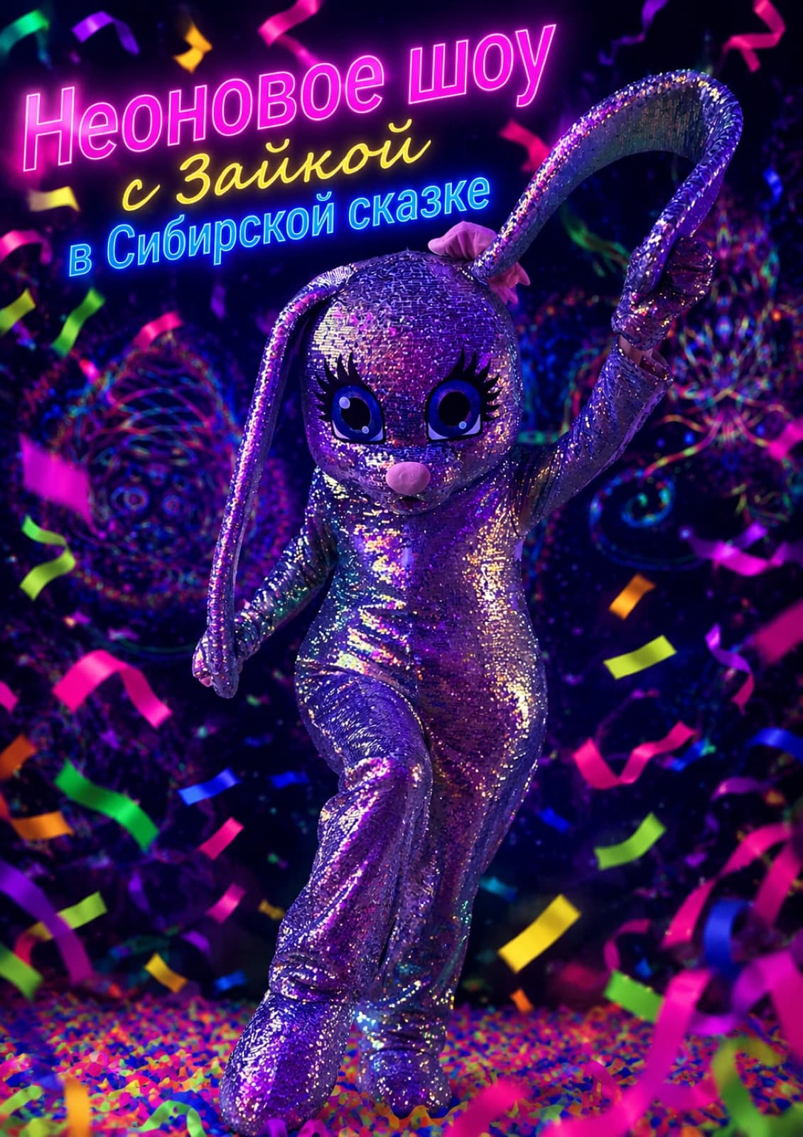 Неоновое шоу на детском празднике